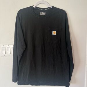Carhartt Black Force Long Sleeve Tee Mens Medium M Relaxed Shirt Top Workwear
